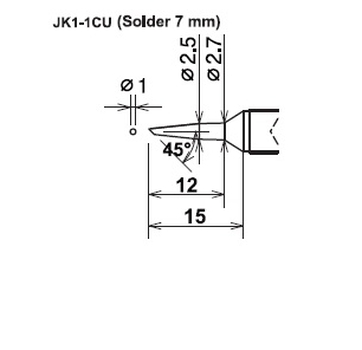 ปลายหัวแร้งซามูไร Cera cote samurai solder tip jk1-1cu solder 7mm